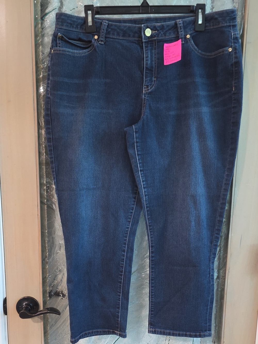 Jennifer Lopez Navy Cropped Straight Leg Jeans